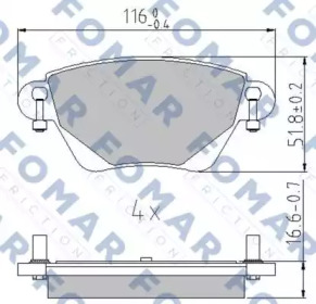 Комплект тормозных колодок (FOMAR Friction: FO 815381)