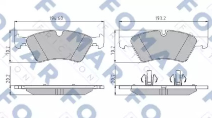 Комплект тормозных колодок (FOMAR Friction: FO 858781)