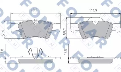 Комплект тормозных колодок (FOMAR Friction: FO 859681)