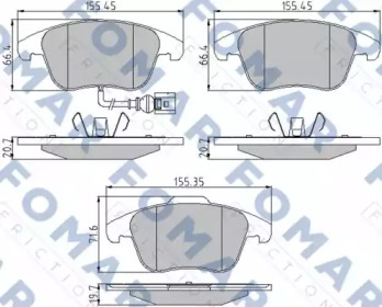 Комплект тормозных колодок (FOMAR Friction: FO 862081)