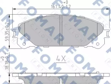 Комплект тормозных колодок (FOMAR Friction: FO 862883)