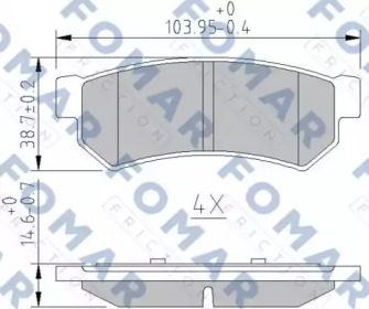 Комплект тормозных колодок (FOMAR Friction: FO 887683)