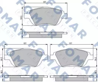 Комплект тормозных колодок (FOMAR Friction: FO 896681)