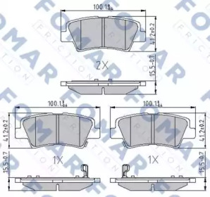 Комплект тормозных колодок (FOMAR Friction: FO 899281)