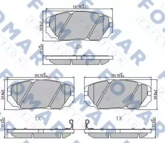 Комплект тормозных колодок (FOMAR Friction: FO 899481)