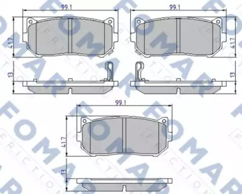 Комплект тормозных колодок (FOMAR Friction: FO 903481)