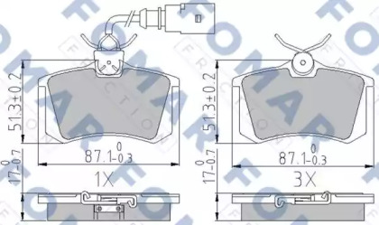 Комплект тормозных колодок (FOMAR Friction: FO 904581)