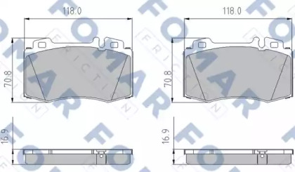 Комплект тормозных колодок (FOMAR Friction: FO 906681)