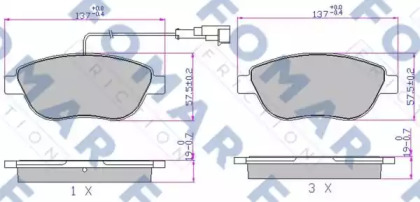 Комплект тормозных колодок (FOMAR Friction: FO 907681)