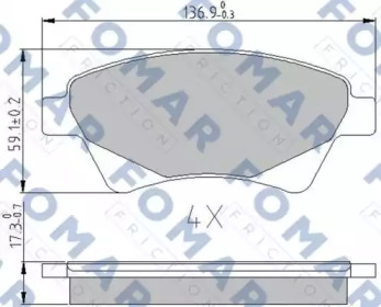 Комплект тормозных колодок (FOMAR Friction: FO 908281)