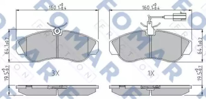 Комплект тормозных колодок (FOMAR Friction: FO 909681)