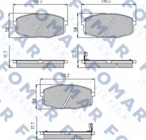 Комплект тормозных колодок (FOMAR Friction: FO 912181)