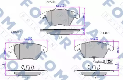 Комплект тормозных колодок (FOMAR Friction: FO 912981)