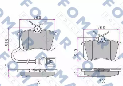 Комплект тормозных колодок (FOMAR Friction: FO 920181)