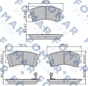 Комплект тормозных колодок (FOMAR Friction: FO 924981)