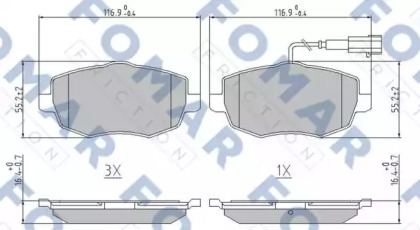 Комплект тормозных колодок (FOMAR Friction: FO 925681)