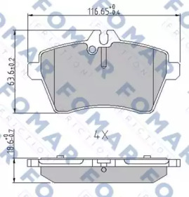 Комплект тормозных колодок (FOMAR Friction: FO 929681)