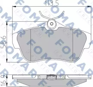 Комплект тормозных колодок (FOMAR Friction: FO 930381)