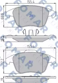 Комплект тормозных колодок (FOMAR Friction: FO 930481)