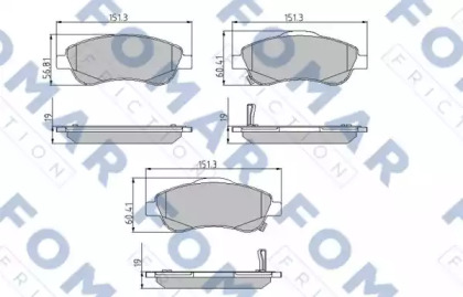 Комплект тормозных колодок (FOMAR Friction: FO 933181)