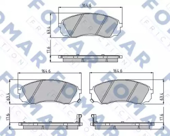 Комплект тормозных колодок (FOMAR Friction: FO 933381)