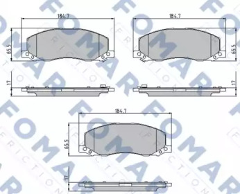 Комплект тормозных колодок (FOMAR Friction: FO 936281)