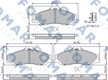 Комплект тормозных колодок (FOMAR Friction: FO 994281)