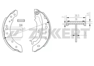 Комлект тормозных накладок (ZEKKERT: BK-4053)