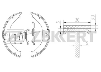 Комлект тормозных накладок (ZEKKERT: BK-4124)