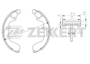 Комлект тормозных накладок (ZEKKERT: BK-4127)