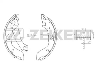 Комлект тормозных накладок (ZEKKERT: BK-4156)