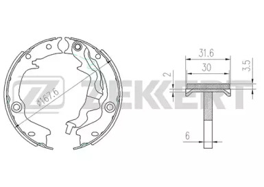 Комлект тормозных накладок (ZEKKERT: BK-4160)