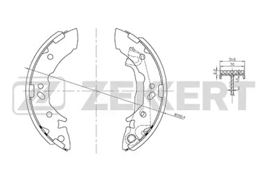 Комлект тормозных накладок (ZEKKERT: BK-4217)