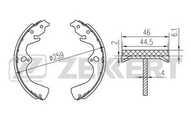 Комлект тормозных накладок (ZEKKERT: BK-4253)