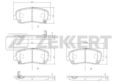 Комплект тормозных колодок (ZEKKERT: BS-1000)