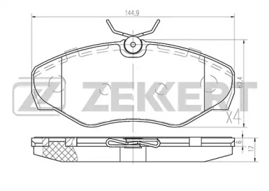 Комплект тормозных колодок (ZEKKERT: BS-1007)