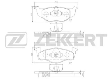 Комплект тормозных колодок (ZEKKERT: BS-1011)