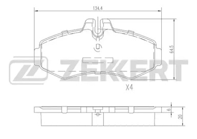 Комплект тормозных колодок (ZEKKERT: BS-1015)