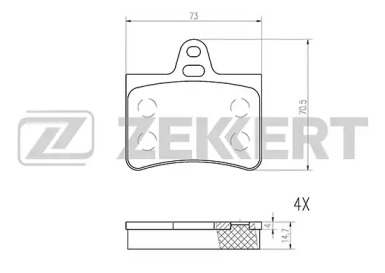 Комплект тормозных колодок (ZEKKERT: BS-1020)