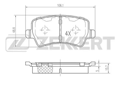 Комплект тормозных колодок (ZEKKERT: BS-1030)