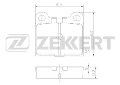 Комплект тормозных колодок (ZEKKERT: BS-1049)