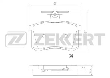 Комплект тормозных колодок (ZEKKERT: BS-1096)