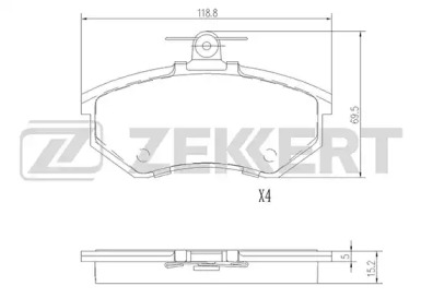 Комплект тормозных колодок (ZEKKERT: BS-1097)