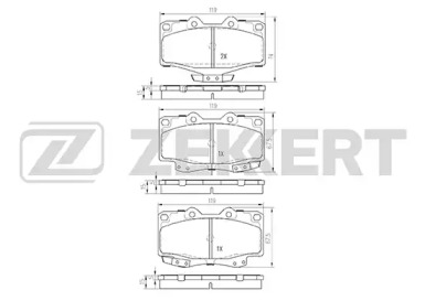 Комплект тормозных колодок (ZEKKERT: BS-1103)