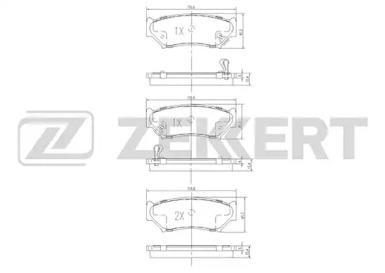 Комплект тормозных колодок (ZEKKERT: BS-1106)