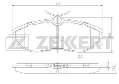 Комплект тормозных колодок (ZEKKERT: BS-1112)