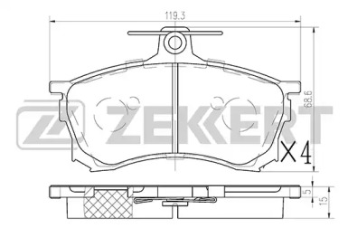 Комплект тормозных колодок (ZEKKERT: BS-1115)