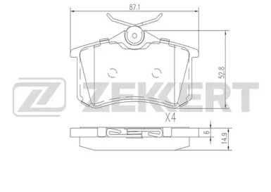 Комплект тормозных колодок (ZEKKERT: BS-1127)