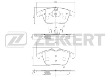 Комплект тормозных колодок (ZEKKERT: BS-1128)