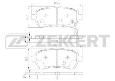 Комплект тормозных колодок (ZEKKERT: BS-1130)